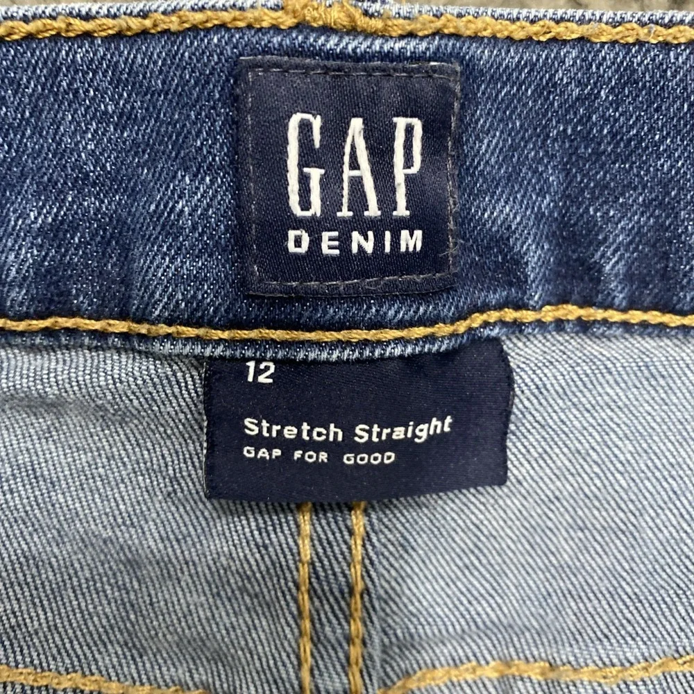 Gap Denim Boys Jeans Regular Stretch Straight Dark Wash Size‎ 12